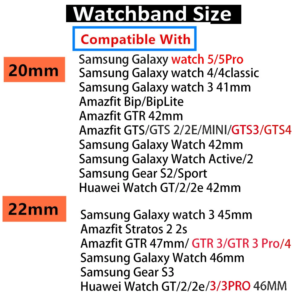 22 мм 20 мм Ремешок для Samsung Galaxy Watch 5 4 3 classic 5Pro active 2/Gear S3 нейлоновая петля correa Браслет Huawei watch GT 2 3 ремешок Изображение 1