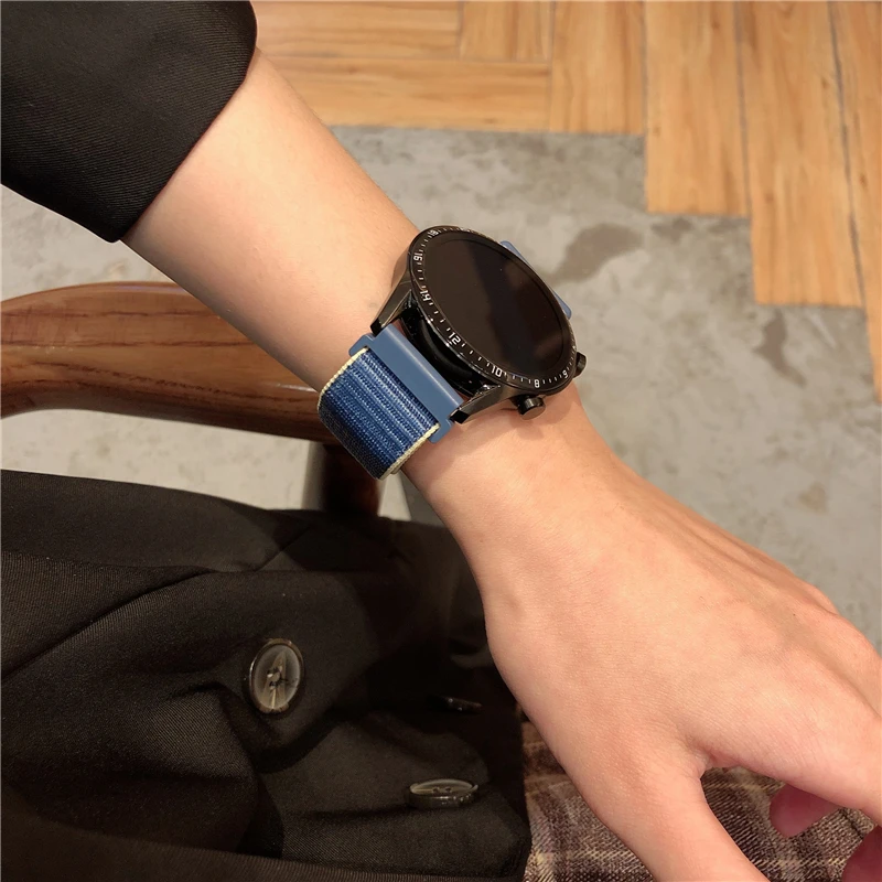 22 мм 20 мм Ремешок для Samsung Galaxy Watch 5 4 3 classic 5Pro active 2/Gear S3 нейлоновая петля correa Браслет Huawei watch GT 2 3 ремешок Изображение 4