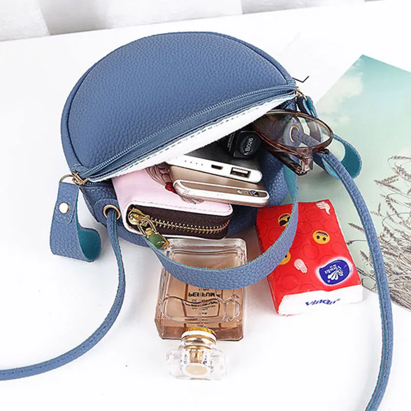 Модная женская сумка, маленькая круглая сумка для девочек, милая сумка через плечо, косметические сумки для женщин, Bolsos Sac A Main Изображение 2