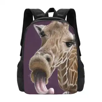 Подари мне Поцелуй Горячая Распродажа Рюкзак Модные Сумки Жираф Животное Зоопарк Онгулиде Млекопитающее Сохранение Природы Язык Бис Клюв Поцелуй Рог