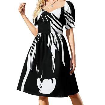 Черно-белое платье с силуэтом лошади, праздничное платье для женщин, женская одежда