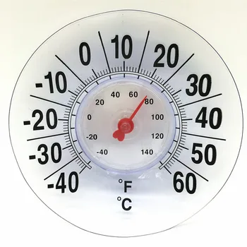 Большой 7-дюймовый термометр для окон с резиновой присоской для помещений и улицы