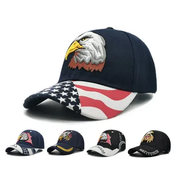 Мужская бейсболка с изображением животного, Патриотическая бейсболка с вышивкой американского флага USA Eagle, женская бейсболка-кепка для дальнобойщика, Камуфляжная рыболовная шляпа