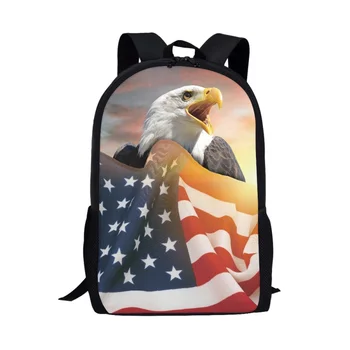 Рюкзак с рисунком орла под американским флагом, Женская Мужская модная детская школьная сумка для подростков, рюкзак для мальчиков и девочек, сумка для книг, дорожные сумки