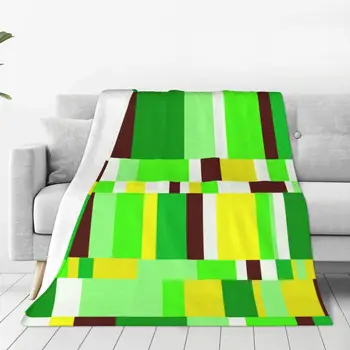 Полосатое одеяло С ультрамягкими уютными цветущими цветами, декоративное фланелевое одеяло на весь сезон для дома, дивана, кровати, кресла, путешествий