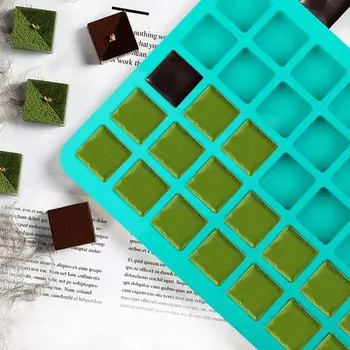 Силиконовые формы без бисфенола А, универсальные квадратные силиконовые формы для конфет, 2 комплекта с 40 полостями, нелипкие, устойчивые к шоколаду для выпечки.