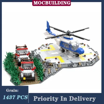 MOC Street View Building Модель Вертолетной площадки Сборка строительных блоков Фильм Завод по производству серии игрушек для сбора бетонной грязи