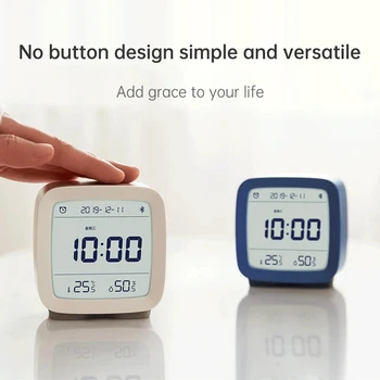 Qingping Smart Bluetooth Цифровой будильник с функцией повтора Настольные часы с дисплеем температуры и влажности для спальни