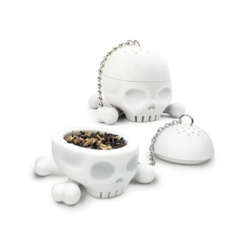 Устройство для заварки чайных листьев в форме черепа в форме кости, Силиконовое ситечко, фильтр для специй, Прямая поставка