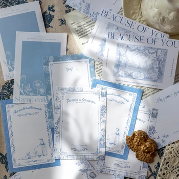 80 листов Литературный блокнот Синяя серия для руководства Сделай САМ Декоративный коллаж Фон для скрапбукинга Ненужные бумажные пакеты для журналов