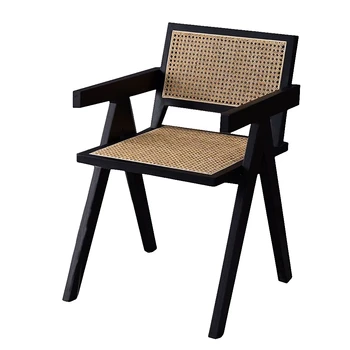 Плетеный обеденный стул из ротанга, стул со спинкой, Стул для гостиной, Мебель для дома в Северной Европе, Мягкая поверхность, Комплект сидений