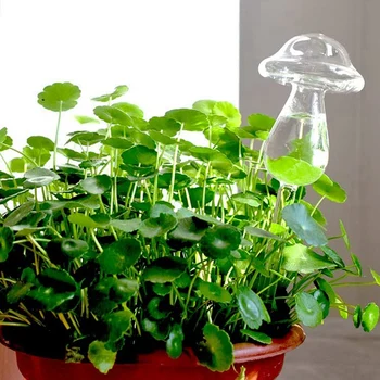 4ШТ Стеклянный шар для полива растений Грибные Самополивающиеся Шипы Устройства для полива растений для комнатных и уличных растений