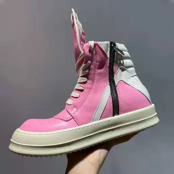 Женские ботинки 2023 Розового цвета, Женские Ботинки Из Мягкой кожи, Женские Пинетки 62#f50