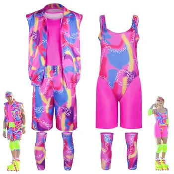 Спортивная одежда Barbi для женщин, костюмы для косплея Робби Барби для мужчин, розовый костюм, костюмы на Хэллоуин для взрослых