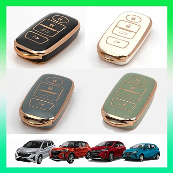 Чехол для автомобильных ключей из ТПУ с 4 кнопками для Perodua Myvi Ativa Alza 2022 Fit Axia 2023 Гибкие Сменные Аксессуары
