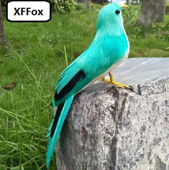 симпатичная имитационная модель птицы из пены и меха зеленая птица в подарок около 22 см xf0572