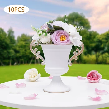 4X Свадебные вазы для цветов с трубой, Золотые Центральные элементы свадебного стола, отдельно стоящие для юбилейной церемонии, вечеринки, мероприятия, домашнего декора