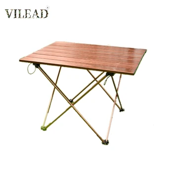 Vilead Портативный складной стол для кемпинга из алюминиевого сплава, сверхлегкий стол для пикника, барбекю, путешествия на открытом воздухе, водонепроницаемый складной прочный стол