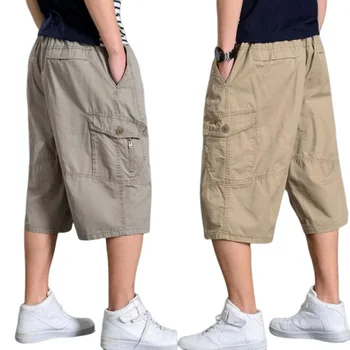 Мужские шорты, свободные летние повседневные капри, верхняя одежда, брюки длиной до икр, мешковатые спортивные брюки