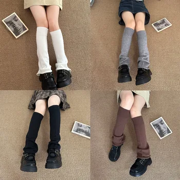 Японские Длинные Носки White JK Lolita Гетры Для ног Kawaii Leg Cover Модные Гетры Для девочек Harajuku Расклешенные Вязаные Чулки