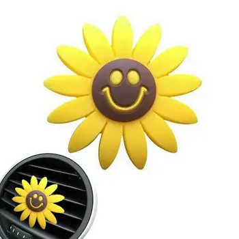 Вентиляционные зажимы Sunflower с отверстием для ароматической карты, аксессуары для салона автомобиля, Освежитель воздуха, улучшающий воздух в салоне