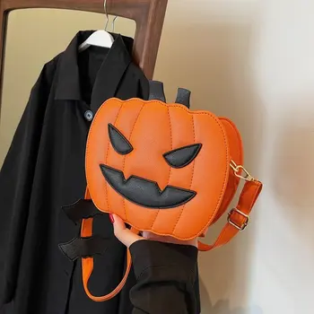Женская забавная сумка через плечо с тыквой, повседневные кошельки с цепочкой для девочек, женская фестивальная ретро-мультяшная сумка-тоут на Хэллоуин