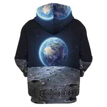 Толстовка с капюшоном Universe Galaxy Milky Way Мужская Одежда с 3D принтом Земли Новинка в толстовках Женская Мода Harajuku Пуловеры y2k с капюшоном