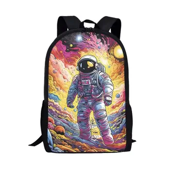 2023 Новый Индивидуальный дизайн, 17-дюймовый Повседневный и неформальный туристический рюкзак большой вместимости для юных студентов, космонавтов Космической Луны