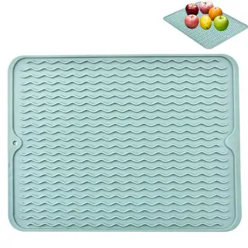 Сливной коврик для подставки для посуды Силиконовый коврик для сушки посуды Резиновый коврик для сушки посуды Термостойкий силиконовый коврик для сушки посуды для горячего