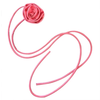 Лента Цветок Воротник Цепь Элегантный Розовый Цветок Шейный Платок Колье для Женщин Девушка