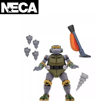 В наличии Оригинальная версия мультяшной черепашки-ниндзя NECA, 7-дюймовая движущаяся кукла, Конечная версия, Металлическая голова робота-черепахи