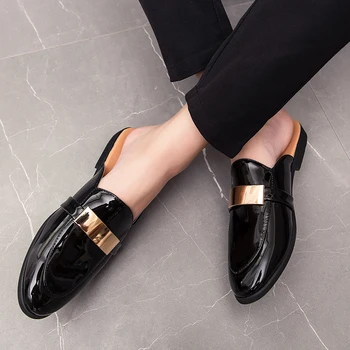 Модная мужская повседневная обувь 2023 года, Лоферы на платформе без застежки, мужские роскошные Брендовые тапочки, Легкие кожаные сандалии