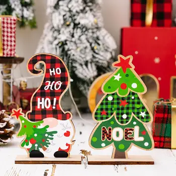 Украшение в виде рождественского гнома, прочное деревянное украшение в виде рождественской елки многоразового использования для праздничных украшений
