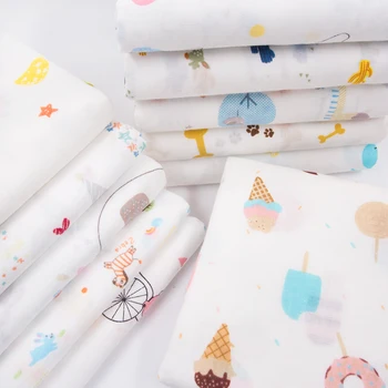 155x50 см Двухслойная Марлевая ткань с принтом из чистого хлопка для детского банного полотенца, детской одежды, полотенца от слюны, ткани для одеяла для новорожденных