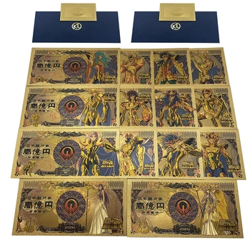 Классические 12 дизайнов Японского Аниме Saint Seiya Золотого Цвета Из Фольги, Банкнотные Билеты для Коллекции Sweety childhood memory Collection