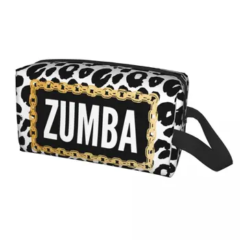 Изготовленная на заказ леопардовая сумка для туалетных принадлежностей Zumba, женская косметичка для фитнеса, органайзер для макияжа, женская коробка для хранения косметики Dopp Kit Box