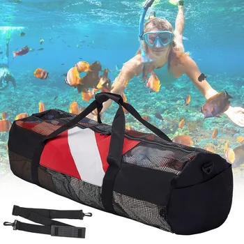 Очень большая сетчатая сумка для подводного плавания с регулируемым плечевым ремнем для путешествий, тренировок в тренажерном зале, плавания, пляжной сумки для хранения