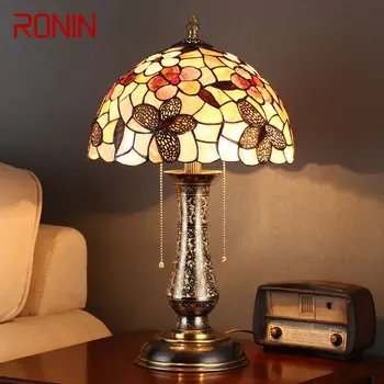 Настольные лампы RONIN в европейской латунной вазе LED Creative Modern Tiffany Shell Decor Настольный светильник для дома, гостиной, спальни