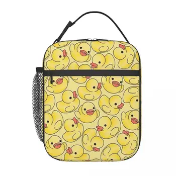 Школьная сумка для ланча Little Yellow Ducks, Оксфордская сумка для ланча, для офиса, путешествий, кемпинга, термоохладитель, ланч-бокс