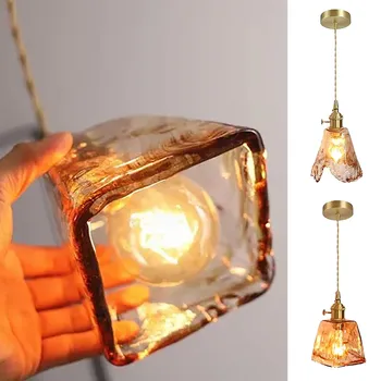 Современный светодиодный подвесной светильник из латунного стекла, кухонный подвесной светильник для столовой, гостиной, спальни, барной стойки, Ретро Потолочная люстра