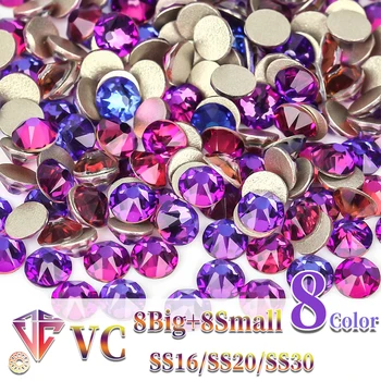 VC Новые цвета Фиолетовый бархат, шампанское, Солнечная звезда, 2088, блестящие стразы для дизайна ногтей, хрустальное стекло без горячей фиксации, камни