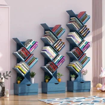Вертикальные книжные полки для гостиной, Креативные полки Ins, Групповое устройство, Трехмерный простой библиотечный книжный шкаф, Мебель для хранения
