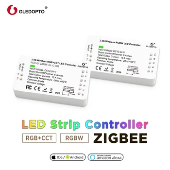 Домашний умный контроллер Zigbee Совместим с Echo Plus Smartthings С голосовым управлением RGB + CCT Color DC12-24V Работает с Zigbee Hub