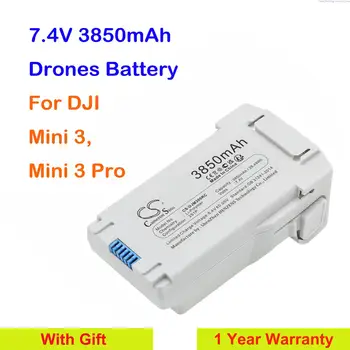 Cameron Sino 7,4 V 3850mAh Аккумулятор для дронов BWX162-2453-7,38, BWX162-3850-7,38 для DJI Mini 3, Mini 3 Pro + Подарки