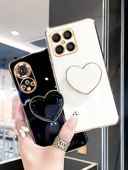 Роскошный Чехол-Держатель Для Телефона Love Heart Для Huawei Honor 50 60 70 Pro Se X8 X7 4g X8a X7a X6s 5g 10 20 Lite 10i Силиконовый Чехол-Подставка