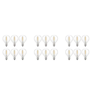18 шт. сменных светодиодных ламп G40, небьющиеся светодиодные лампы-глобусы на винтовой основе E12 для солнечных гирлянд Теплый белый