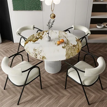 Обеденные стулья Nordic Light из роскошной фланели для кухонной мебели, домашнего стола и стула, современного обеденного стула с простой спинкой для отдыха