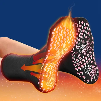 Самонагревающиеся магнитные носки для женщин, мужские носки с самонагревом, Турная магнитотерапия, Удобные зимние теплые массажные носки Pression