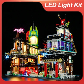 Комплект светодиодной подсветки для 71799 городских рынков, набор строительных блоков, игрушки для детей