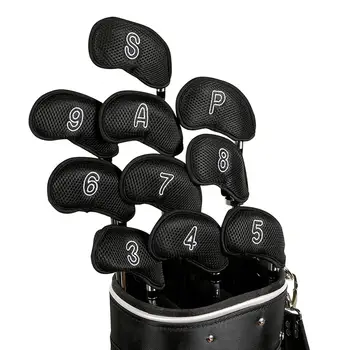 10 шт. / упак. Сетчатые железные головные уборы для гольфа, набор вышитых легких головных уборов для клюшек для гольфа, железные головные уборы для гольфа, снаряжение для гольфа